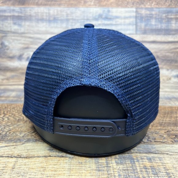 Vintage Dukes Of Hazard Mens Trucker Hat Navy Snapback Mesh Flat Brimmed Cap - Picture 5 of 7